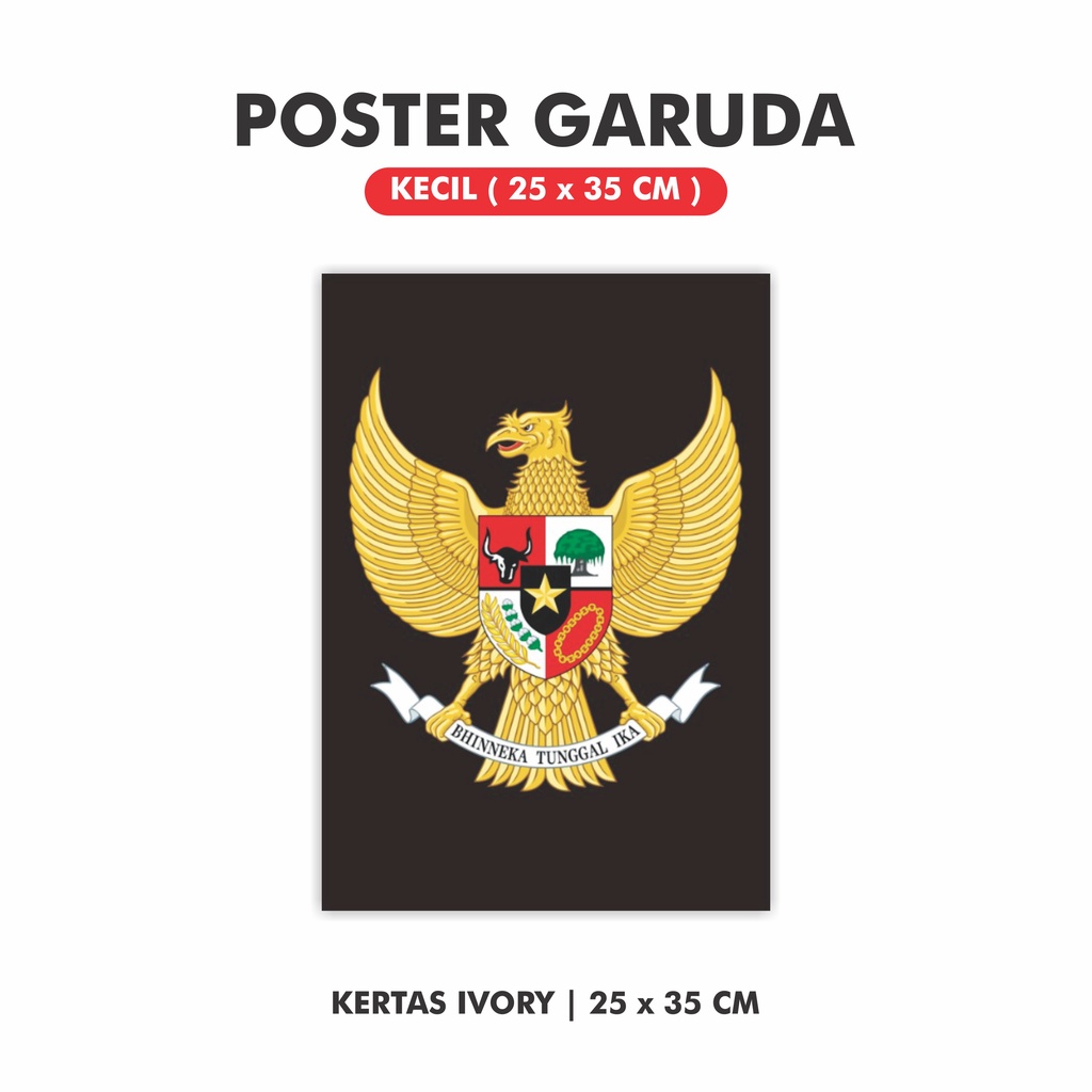 Poster Garuda Pancasila Lambang Negara RI Pajangan Dinding