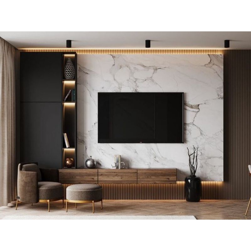 Jual DESIGN BACKDROP TV MEWAH BUAT RUANGAN YANG NYAMAN DAN ELEGAN