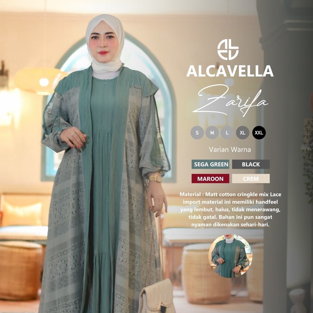 Gamis Zarifa Premium by Alcavella Size M - XXL - Dress Cantik Kondangan Muslimah