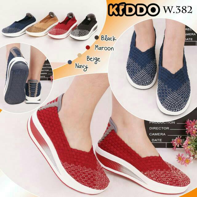 Sepatu Rajut KIDDO W382 WEDGES ORIGINA