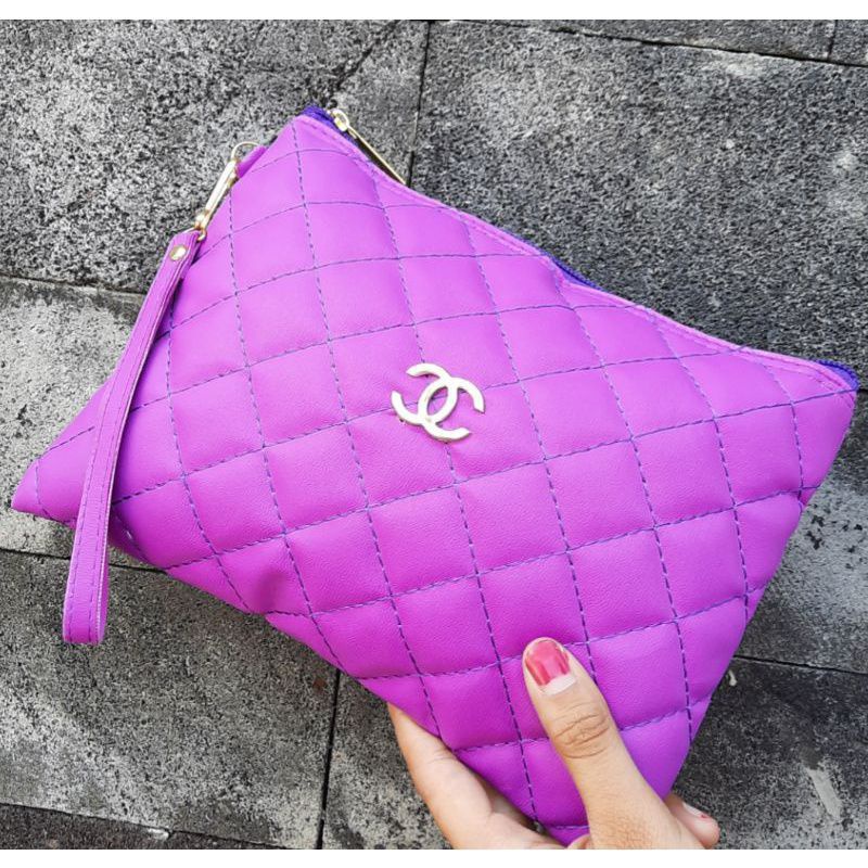 CLUTCH DIXY BORDIR PAKE TALI PENDEK/POUCH MAKE UP/POUCH MULTIFUNGSI