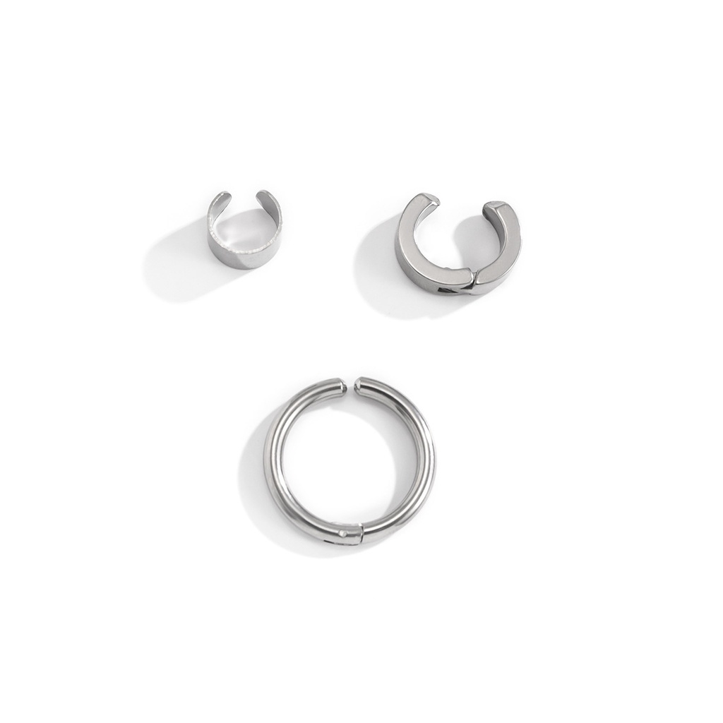 Titanium Steel Three-piece Earrings Accessories Trendy Simple Retro Fashion Temperament