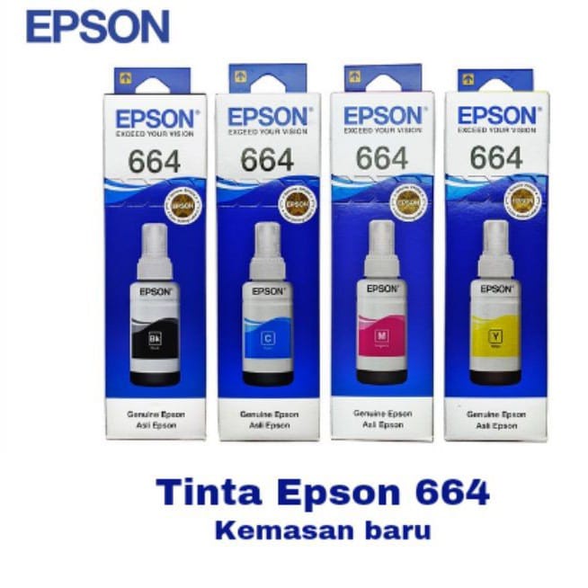 TINTA EPSON 664 PACKING BARU BK C M Y PREMIUM QUALITY PRINTER INK MURAH