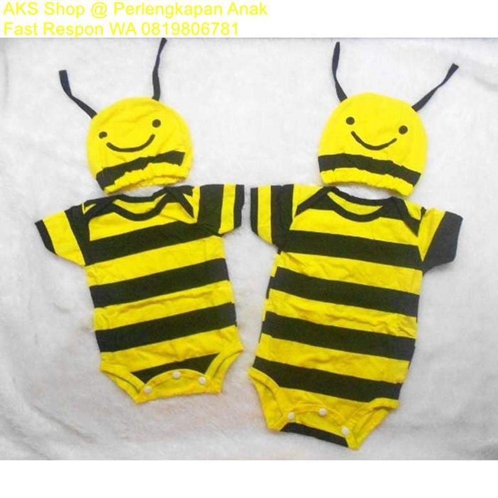 STOK Baju Bayi Laki Laki Perempuan Jumper Kostum Bayi Lucu    Lebah Bee TERBATAS