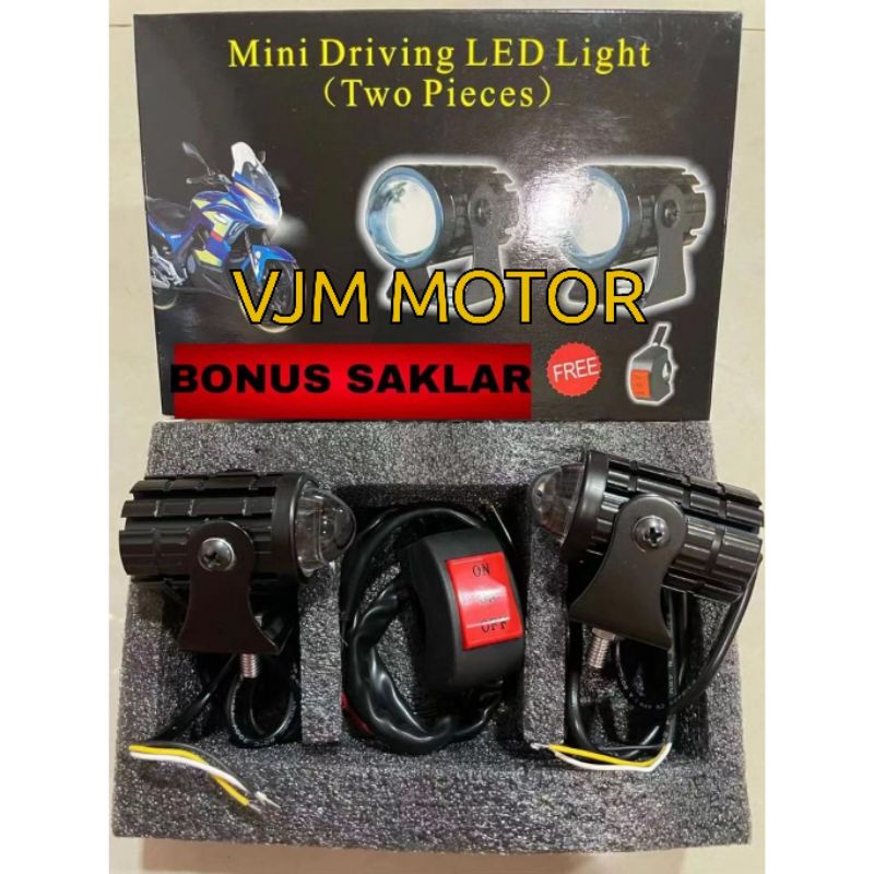 Mini Driving Lampu Tembak Lampu Sorot / mini Driving LED light bonus sakral on off  universal semua motor