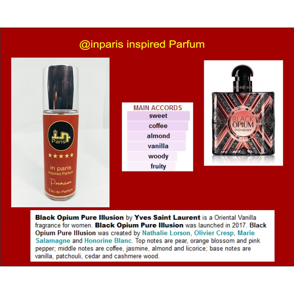 in Paris Parfum inspired BLACK OPIUM PURE ILLUSION