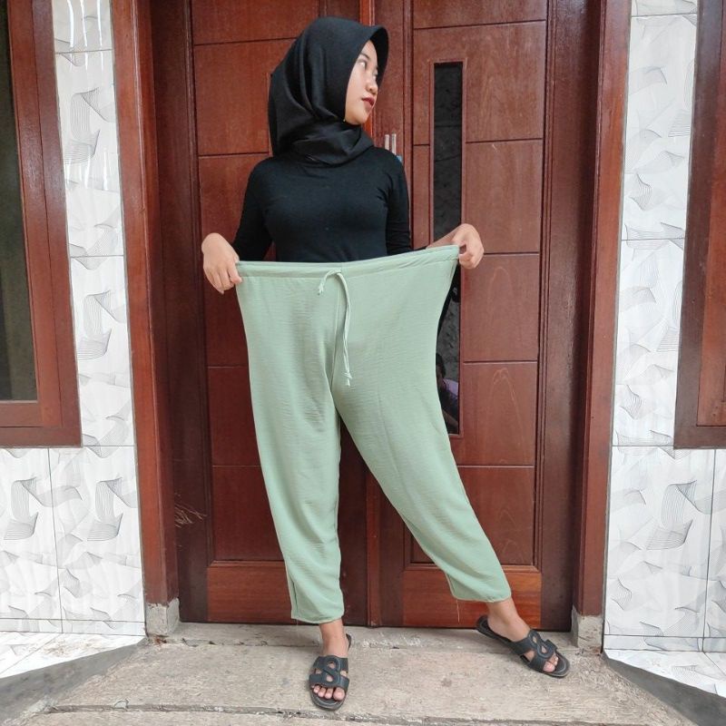 CELANA BAGGY PANTS BAHAN CRINKLE AIRFLOW PREMIUM MUAT BB 35-60 KG/CELANA BAGGY CRINGKEL UNTUK 35-60 KG STANDAR /CELANA TERBARU BAHAN AIRFLOW