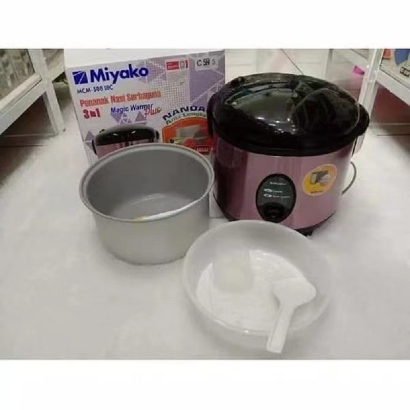 MAGIC COM RICE COOKER MIYAKO MCM 508 SBC 508 SBC 1,8 LITER 3 IN 1 PANCI ANTI LENGKET PENANAK NASI STAINLESS