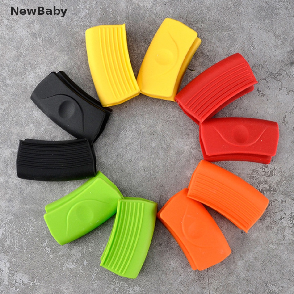 2pcs / set Klip Cover Gagang Panci Tahan Panas Anti slip Bahan Silikon