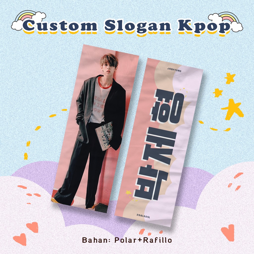 Custom Fabric/Kain Slogan Banner KPOP | Shopee Indonesia