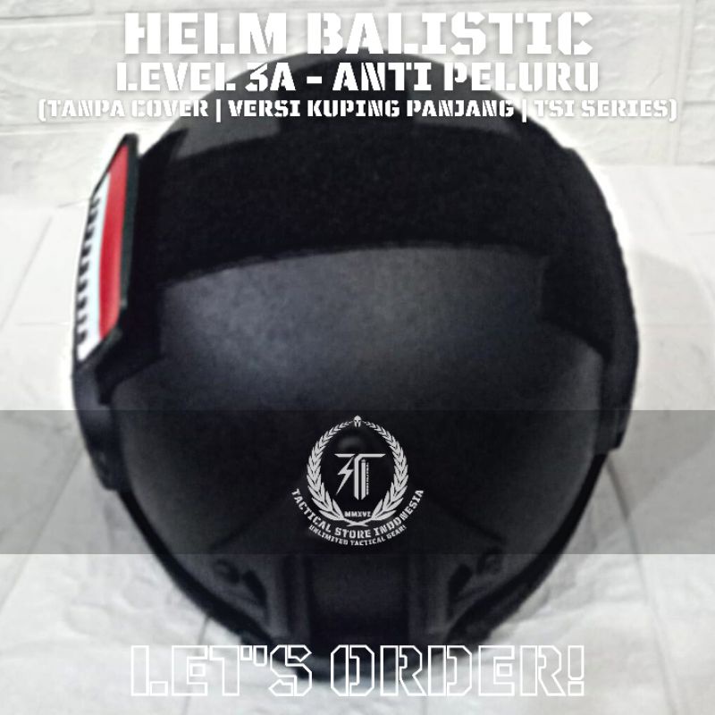 EXCLUSIVE TSI - Helm Balistic ASLI Level 3 A - Kuping Panjang Tanpa Cover - Helm Tactical Baja Balistic