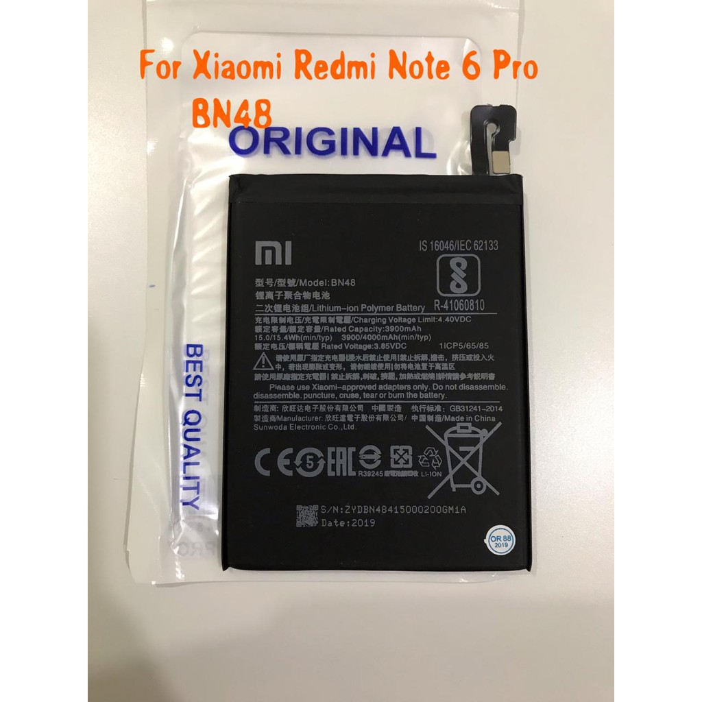 (NC) Baterai Batre Battery original Redmi Note 6 Pro BN48