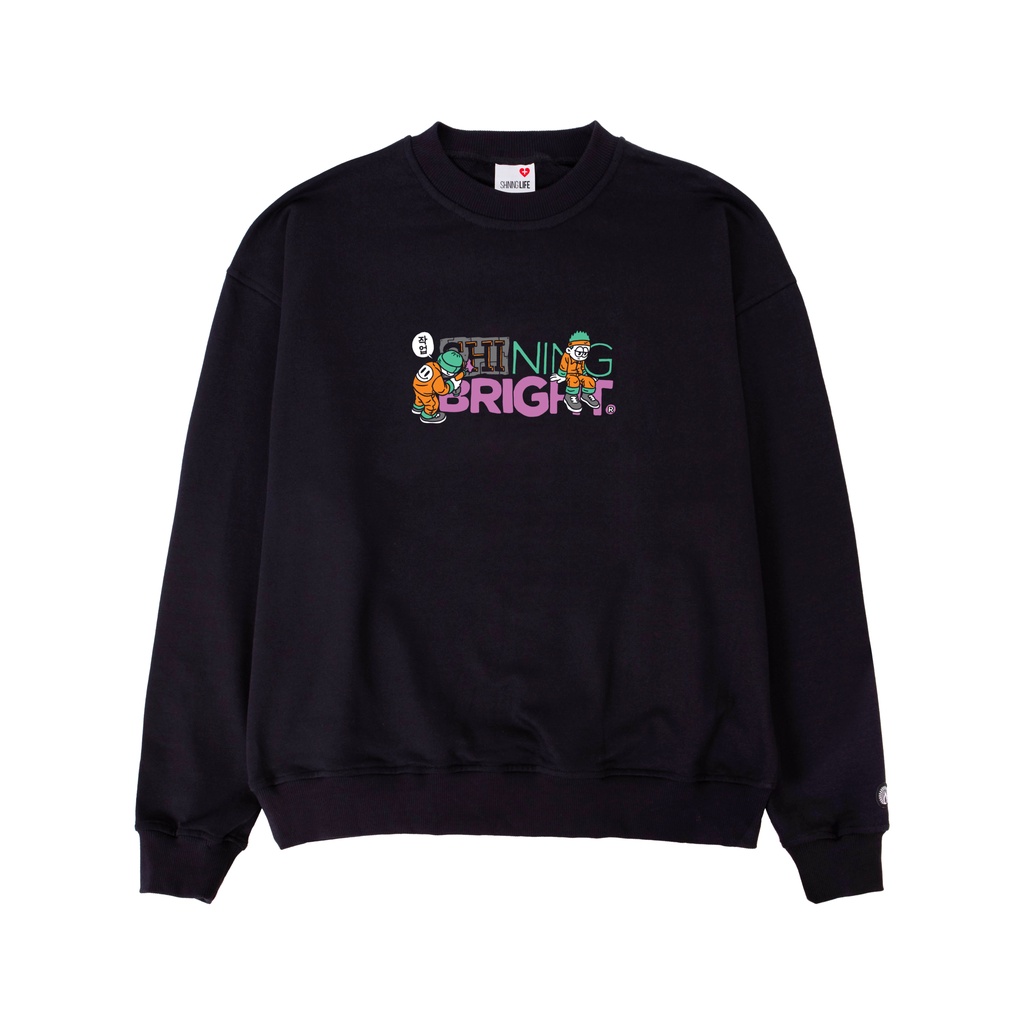 Shining Bright Work Crewneck - Black