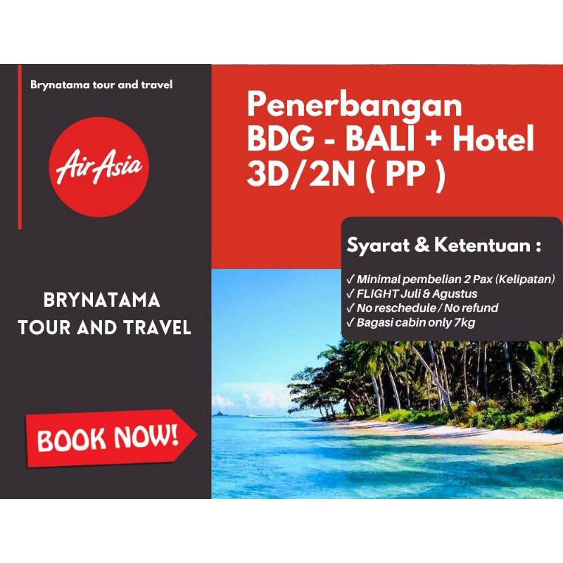PROMO Tiket BANDUNG - BALI INCLUDE PESAWAT & HOTEL 3D/2N
