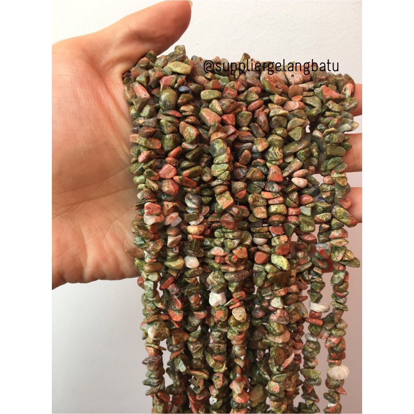 kerikil Batu mix malachite hijau malakit 1cm bahan gelang kalung akik aksesoris craft fashion grosir