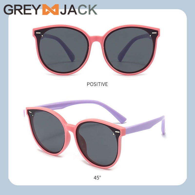 Grey Jack Kacamata Anak Sunglasses Hitam Anti Uv Korean Style TR90 Ringan Fashion Anak Laki-laki dan Perempuan 0015 0014-C5