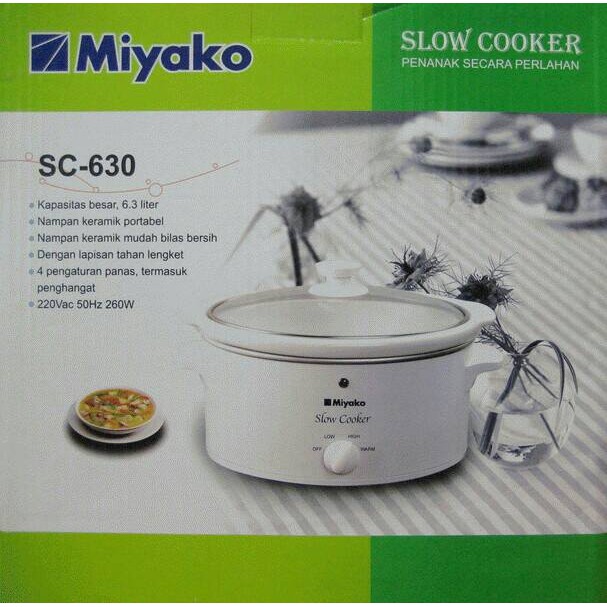 SLOW COOKER MIYAKO 395 WATT 6.3 LITER SC-630 QUALITAS GOOD ORI (SNI)