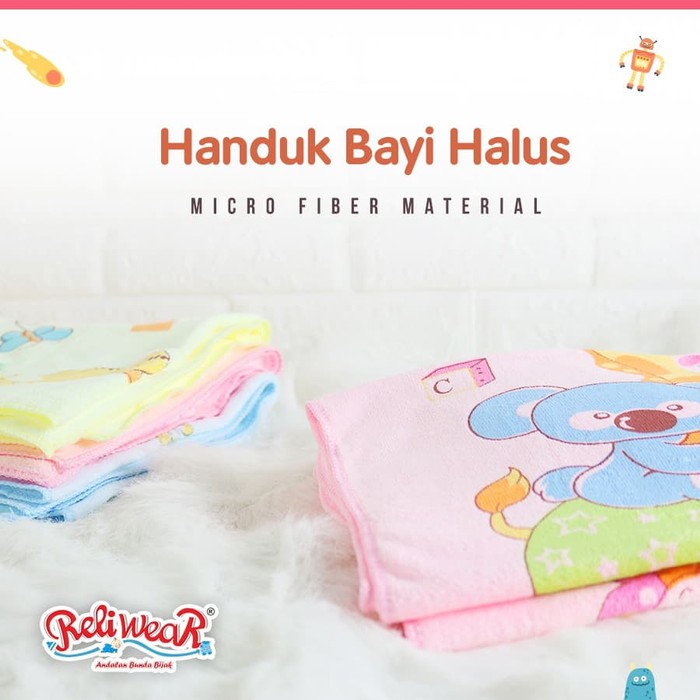 Reliwear Handuk Bayi Anak Microfiber Halus RGM 10001 / 10002