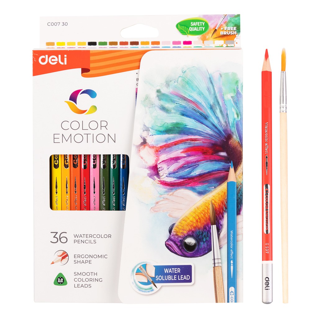 Deli Pensil Warna Air 12/24/36 Warna EC00720 | Shopee Indonesia