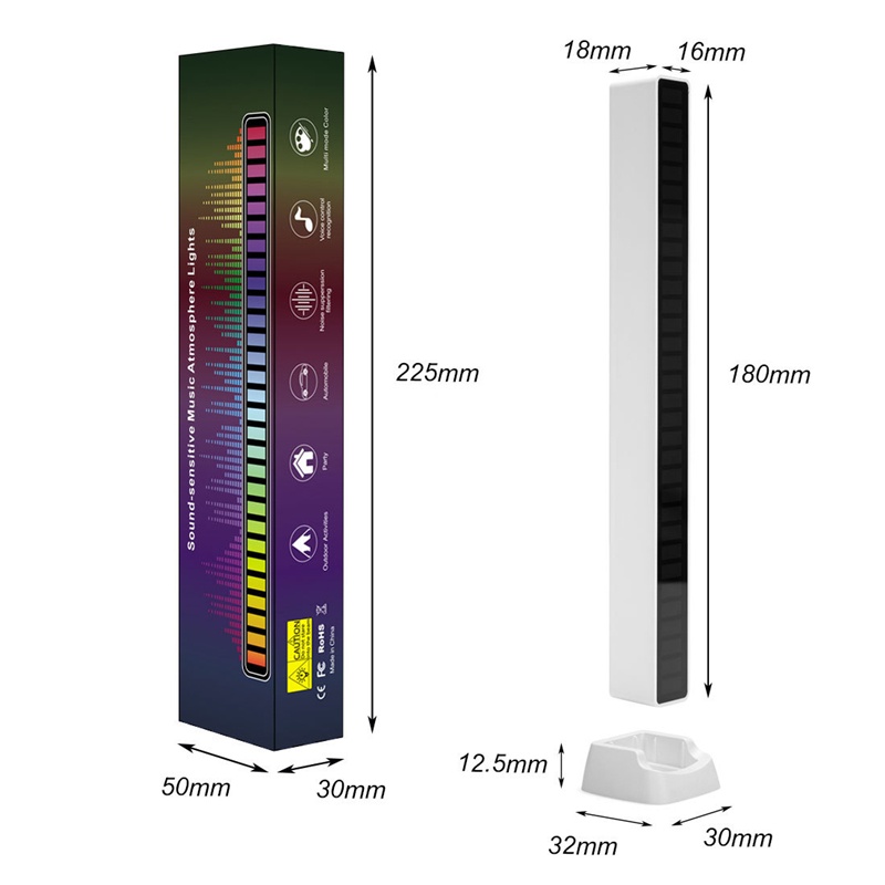 Lampu Simfoni LED, Lampu Kontrol Suara RGB, Lampu Ambient Dalam Mobil, Kontrol Suara Desktop Lampu Irama Musik, Lampu Dekorasi Pesta