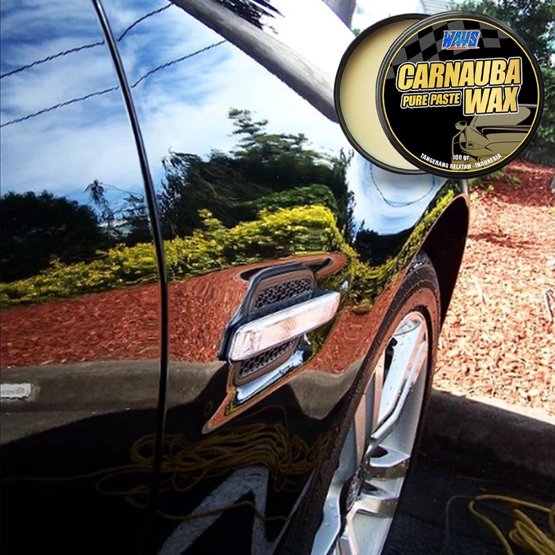 WAYS Carnauba Pure Paste Wax Coating Poles Pengkilap Body Mobil Motor Efek Daun Talas - FREE Sponge