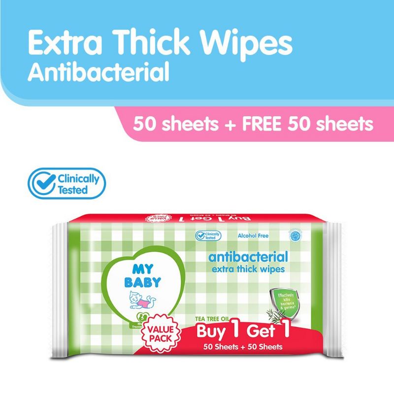 My Baby Wipes 50 + 50 sheet tisu basah bayi