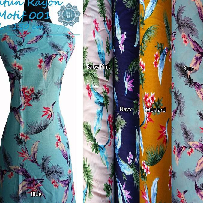 Dikirim Hari ini Kain Katun Rayon Premium Motif / Cotton Rayon Premium - Motif 001 (Per 0,5 Meter)