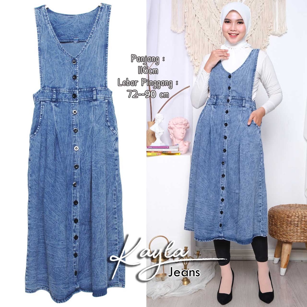 Arnis Kayla Jeans Washed Tunik Gamis