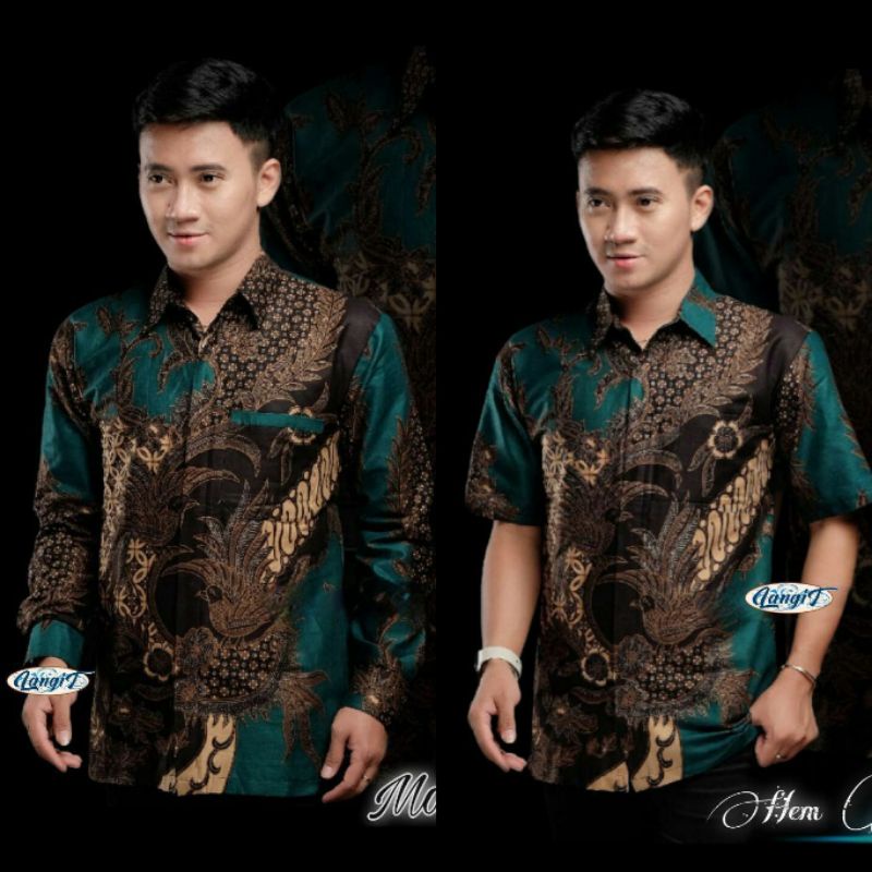 Kemeja Batik Pria Baju Hem Batik Pria Lengan Panjang dan Pendek Terbaru Motif Mahesa Hijau