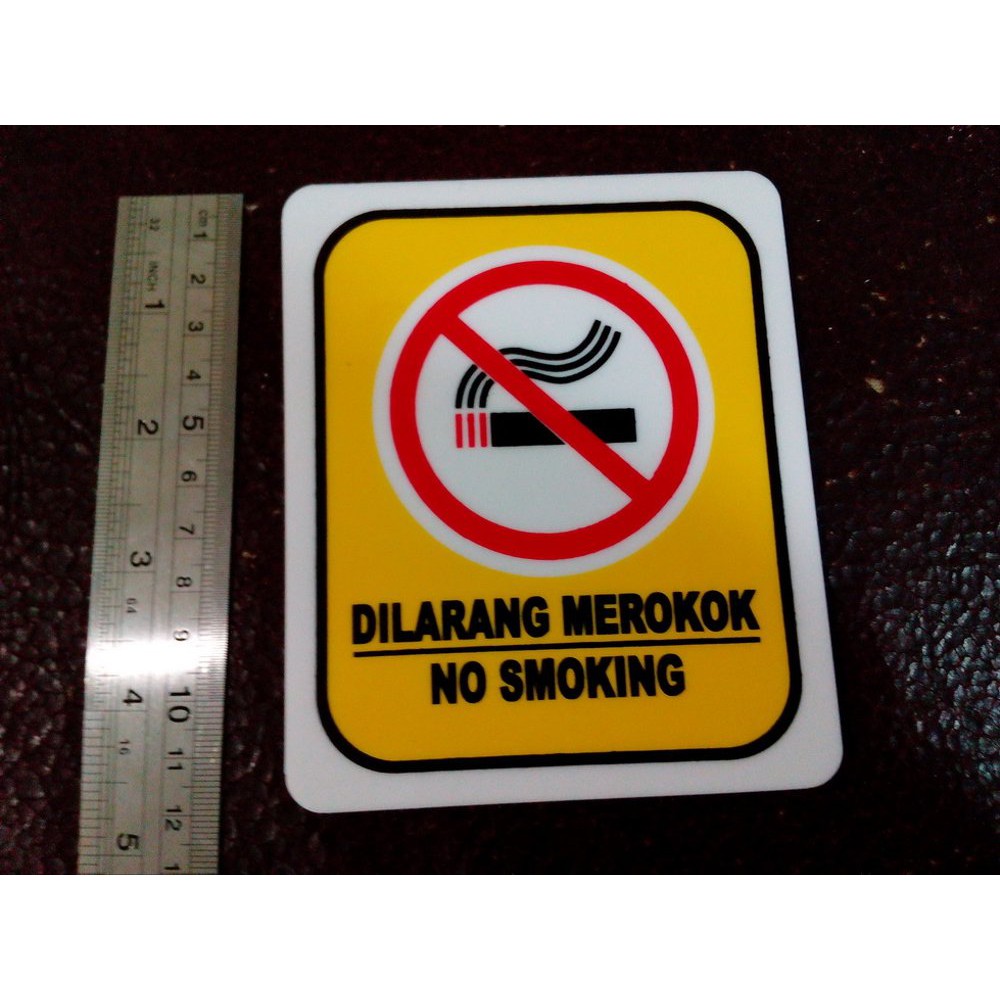 

Order Langsung Sign Label sticker logo papan plat Tanda DILARANG MEROKOK / NO SMOKING Berkualitas