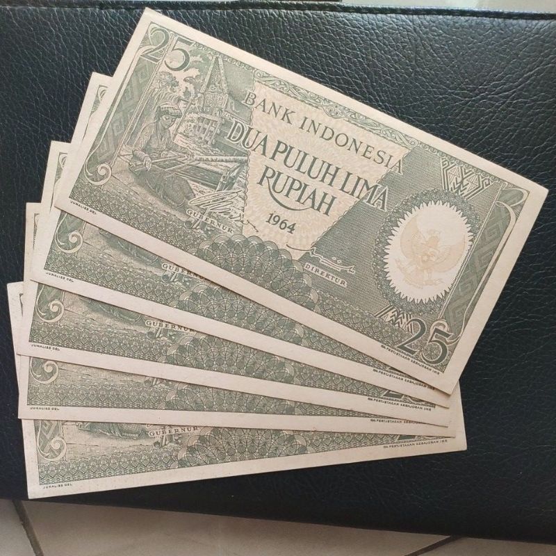 uang kertas 25 rupiah pekerja 1964
