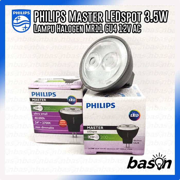 PHILIPS MASTER LEDspot 3.5W 827 MR11 24D - Lampu Halogen GU4