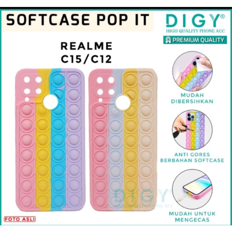 Casing Realme C12 / C15 / C21Y SoftCase POP IT 3D Polos