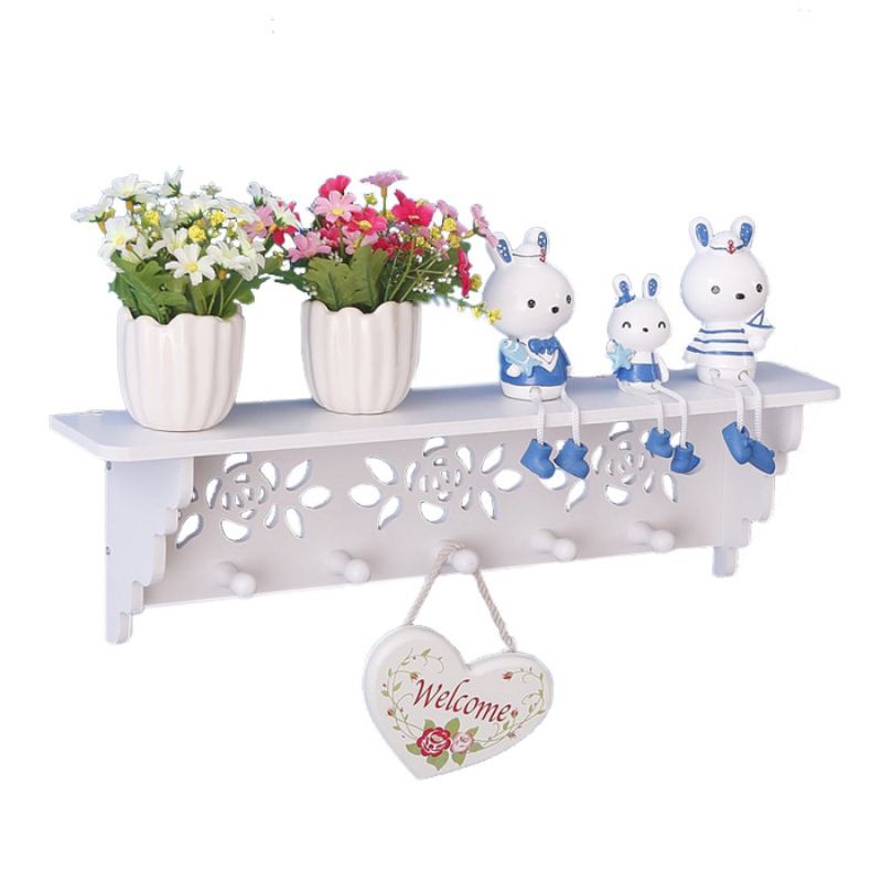 Decorative Rack rak Shabby chic (dengan 5buah hook gantungan) M572