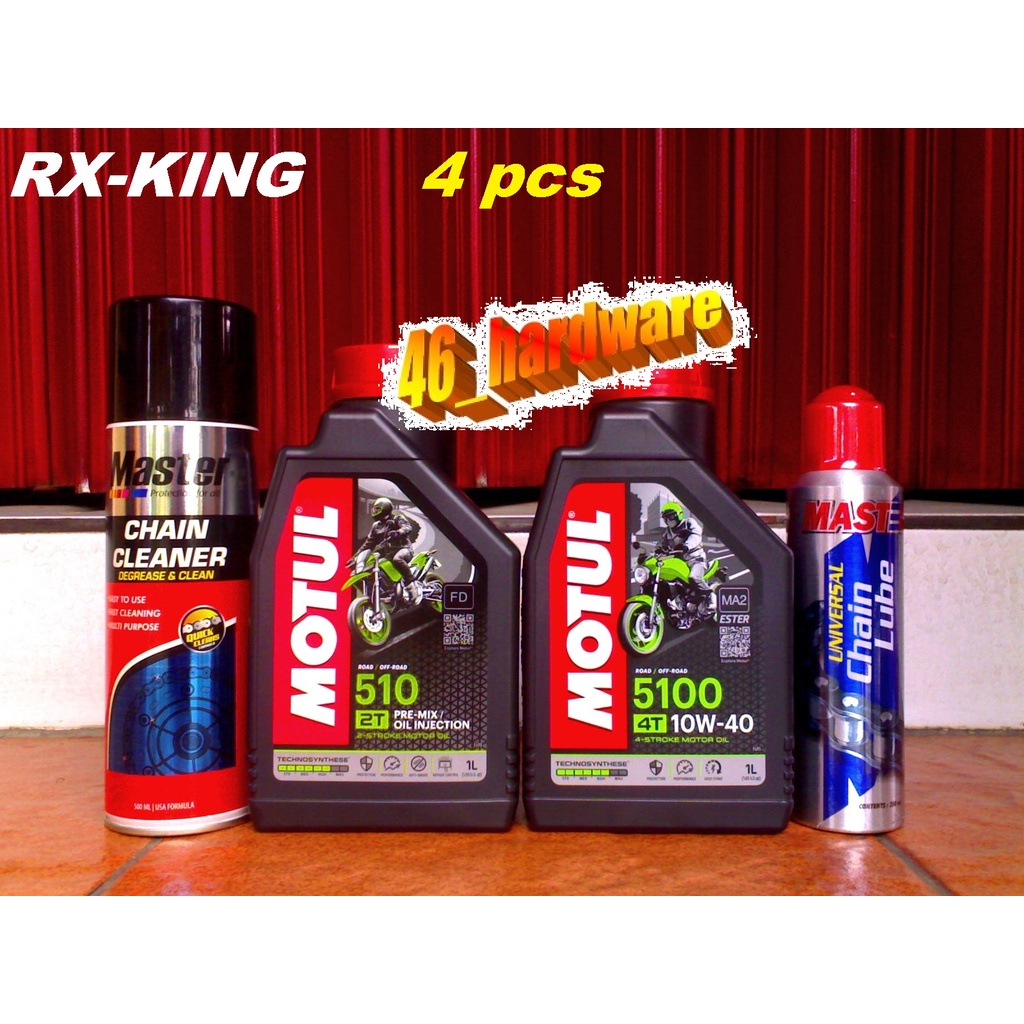 MOTUL 510 2T OLI SAMPING RX-KING 5100 10W40 MASTER CHAIN CLEANER LUBE - 46_hardware