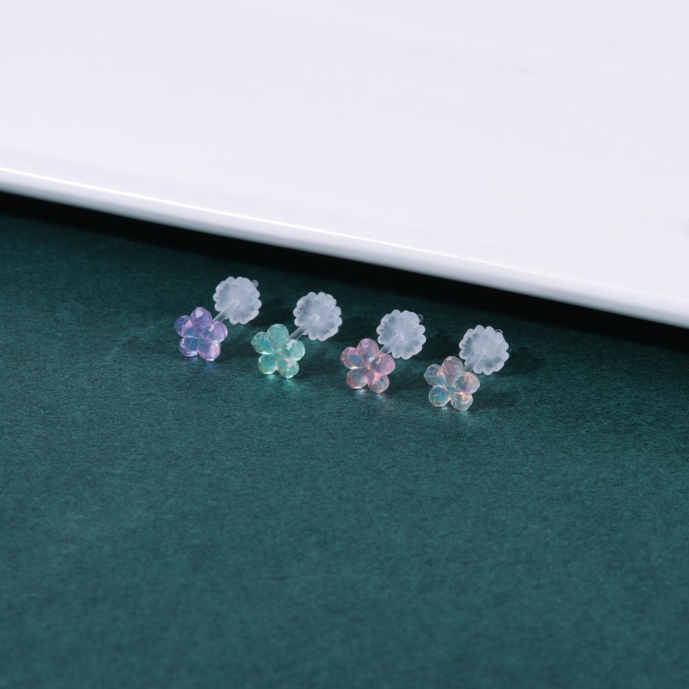 1 Pasang Anting Stud Bentuk Hewan Hati Bulan Bahan Akrilik Resin Ukuran 20G Gaya Rock