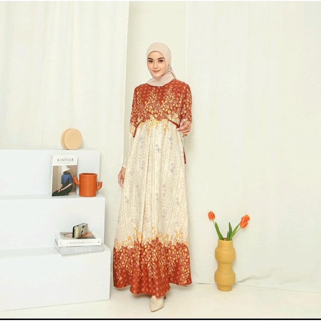 Gamis Raline Syah  - Gamis Maxmara Lux Premium Dress Wanita Party Dress Fashion Kekinian Muslim Kekinian LD 110 cm