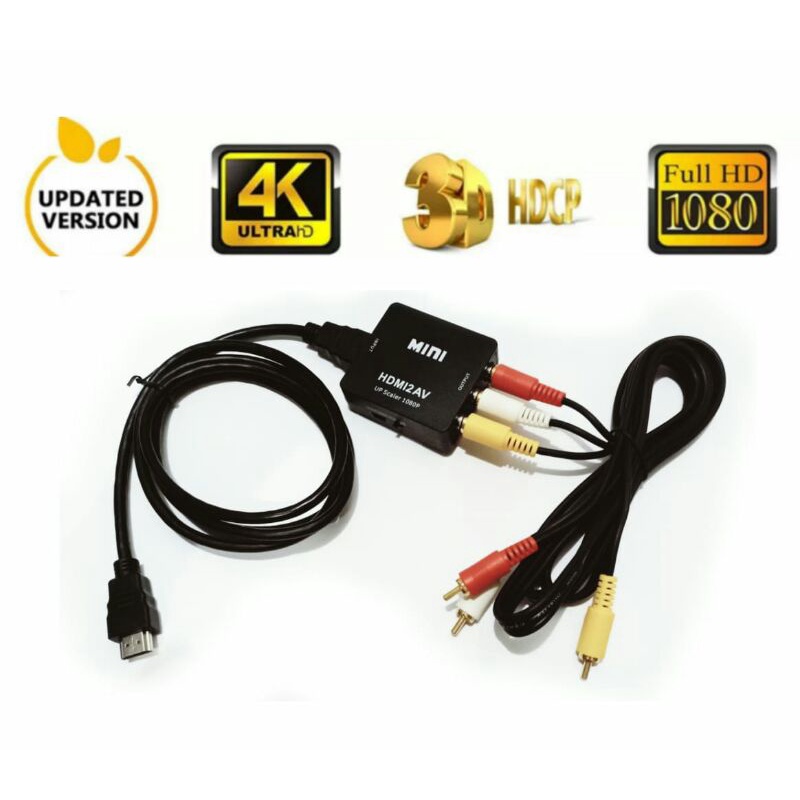 paket xon video audio konverter hdmi to av rca adapter full hd 1080p PAL ntsc output tv tabung monit