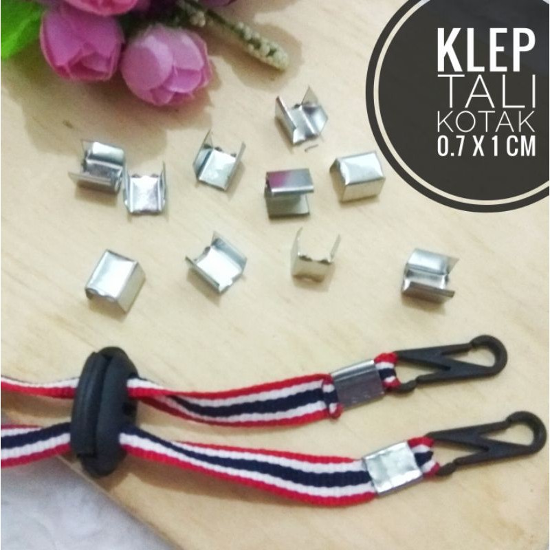 klep tali kotak nikel 0.7 x 1 cm / stopper tali