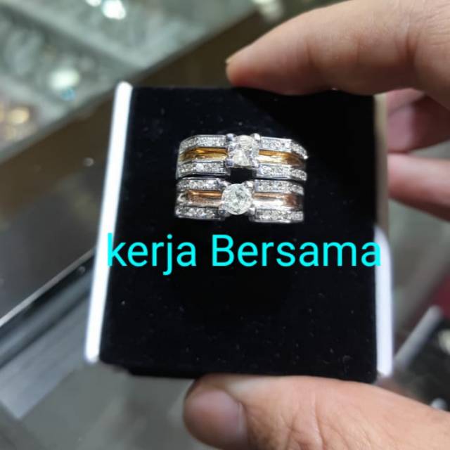 cincin couple berlian banjar dan eropa ikat emas