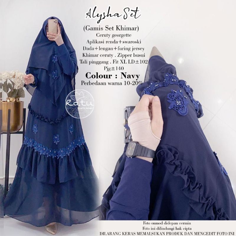 Gamis wanita Alysha Set Ori Ratu Mulabees