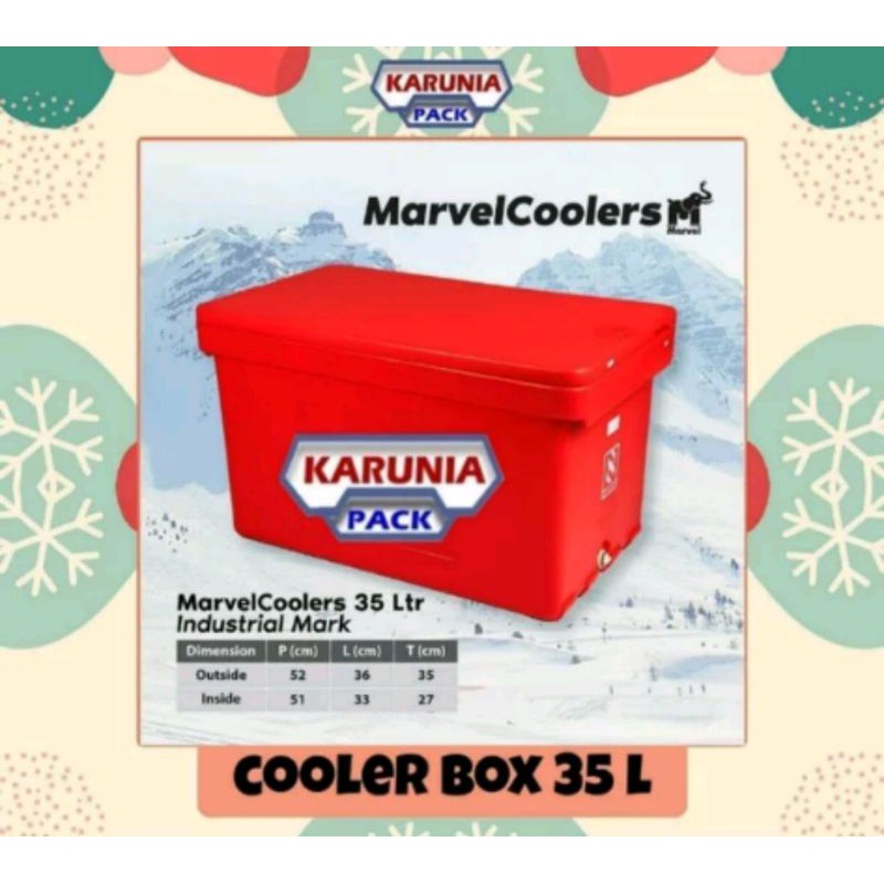 Cooler Box Marvel Cooler Ice Box 35 Liter coolerbox Ice Tempat Box Makanan
