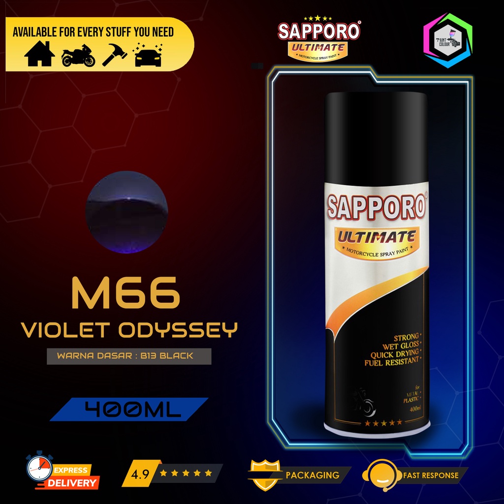 SAPPORO ULTIMATE Metallic Colour Cat Semprot M66 - Violet Odyssey