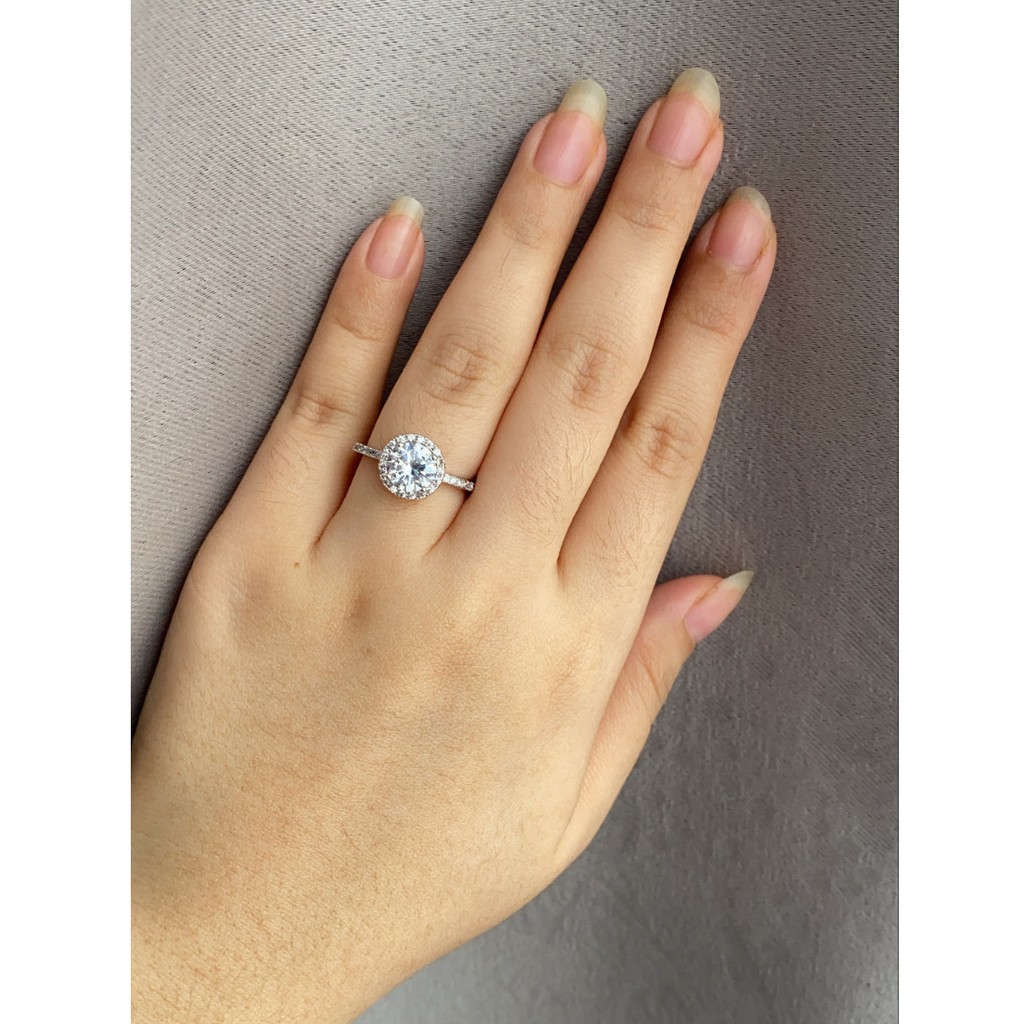 Cincin Cewek Wanita Lapis Emas Permata Elegant Mewah Import ZY06 Berlian