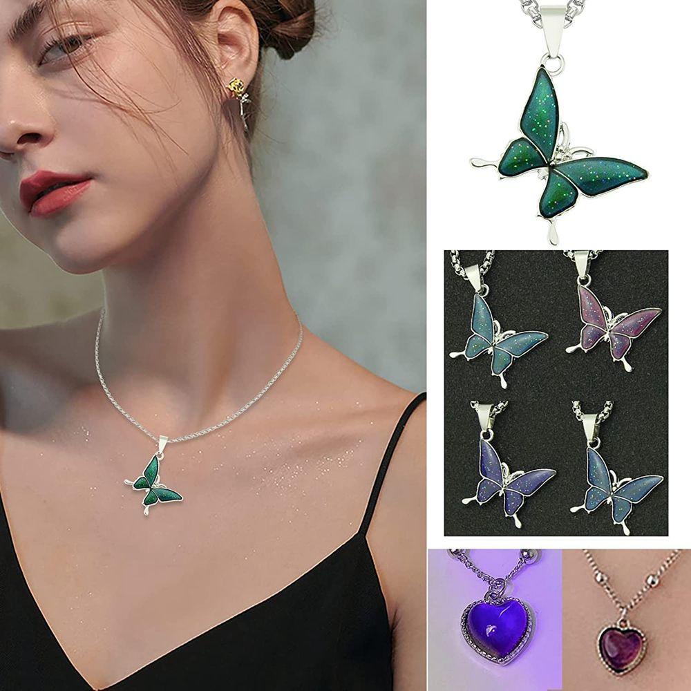 Kalung Berubah Warna LILY 8Styles Perhiasan Fashion Baru Liontin Kupu-Kupu