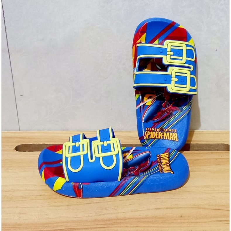 Sandal selop anak cowok spiderman