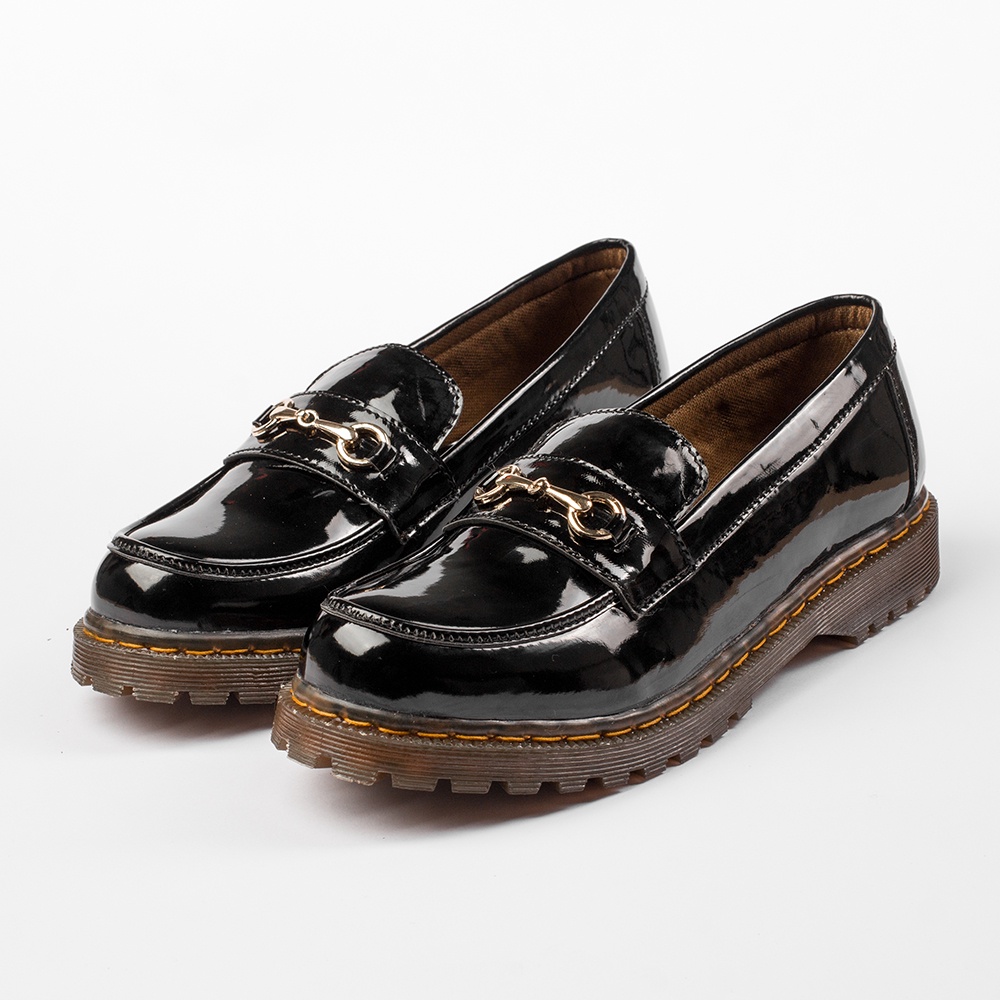 NAYRA BLACK |ManNeedMe x NAZ| Sepatu Pantofel Wanita Formal / Kantor Sol Docmart ORIGINAL