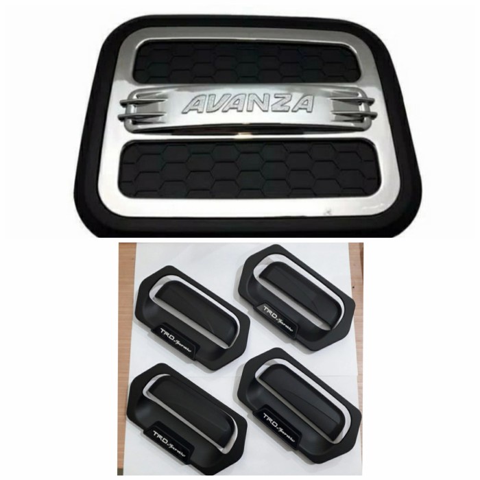 PAKET HANDLE + OUTER &amp; COVER TANKI HITAM DOFF TRD Sportivo MOBIL AVANZA 2005-2011