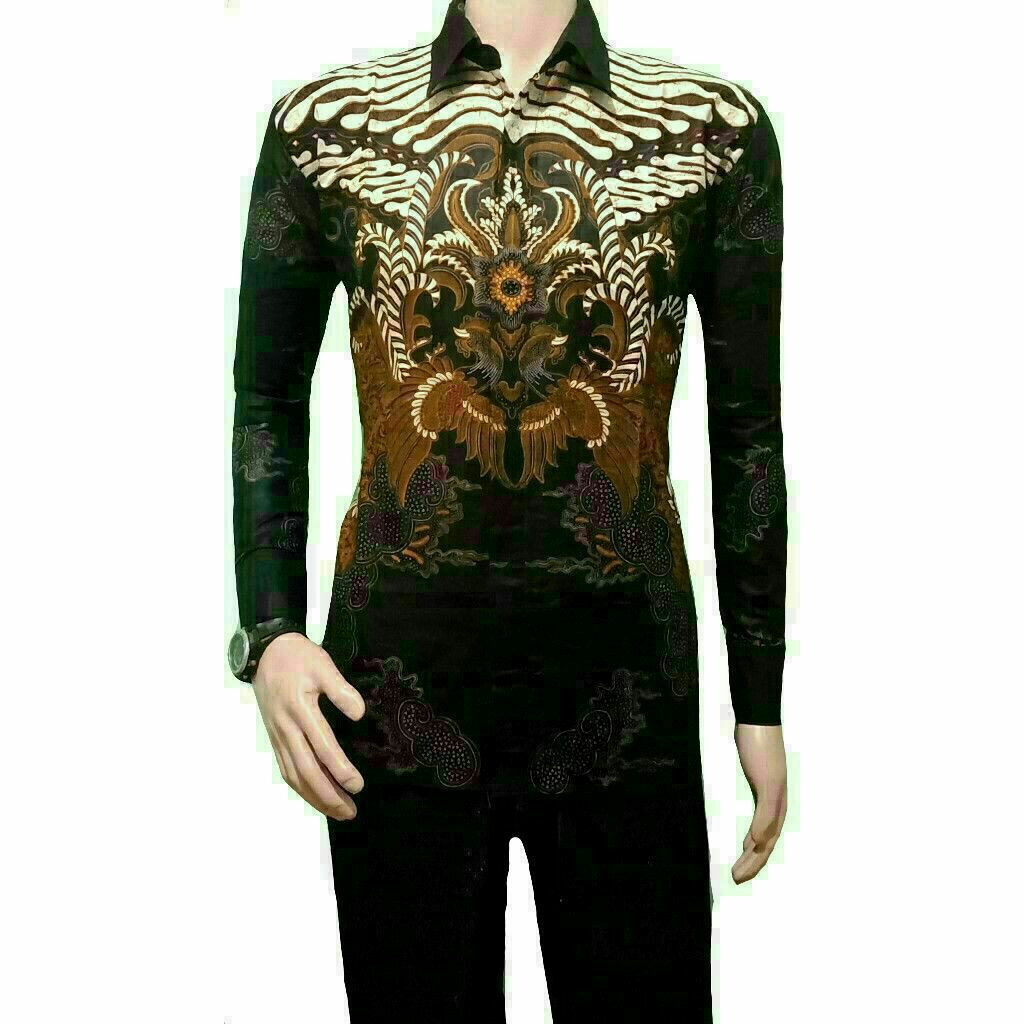 BSWART BATIK HRB026 Kenongo Hem Pendek Padi Pekalongan M L XL Batik Pria MURAH