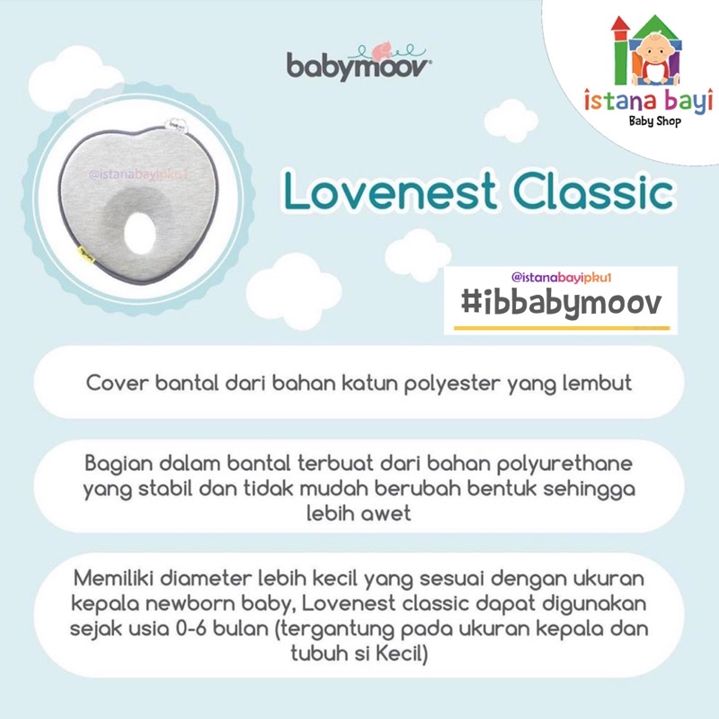 Babymoov Lovenest Bantal anti peyang - Bantal bayi Anti peyang